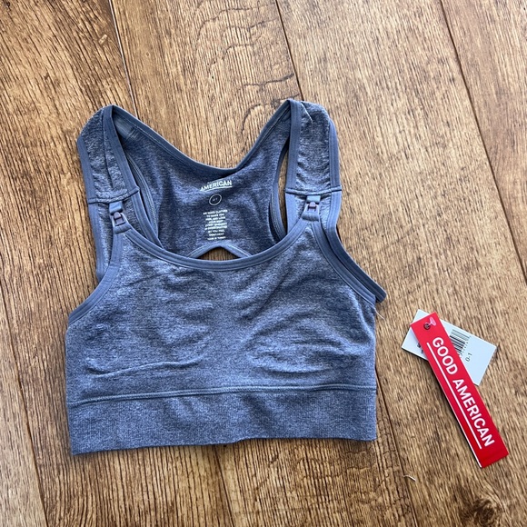 NWT Good American Seamless Clip Down Nursing Bra XS/S Heathered Grey - Picture 8 of 8